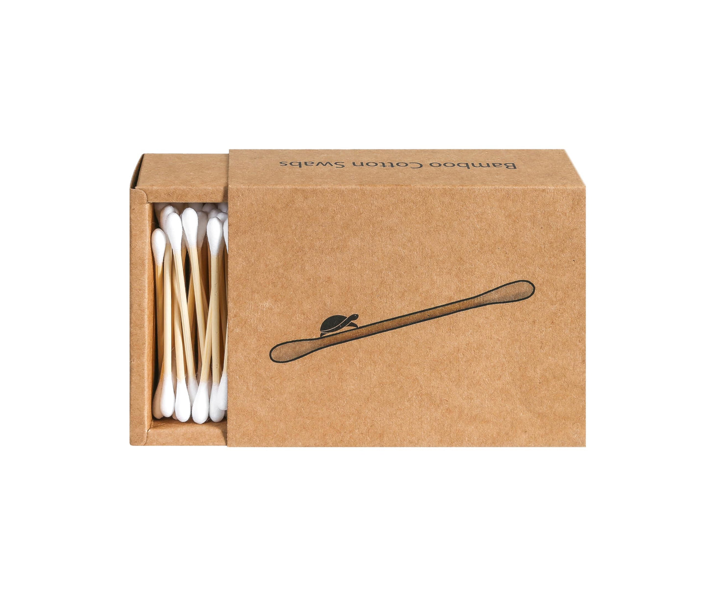 Sea Turtle Bamboo Cotton Swabs (200 Count) - Vegan, Eco Friendly, Organic, Double Tips, Plastic Free Wooden Ear Sticks, All Natural 100% Biodegradable Cotton Buds
