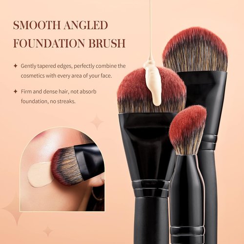 Jessup Makeup Brushes Set - Premium Synthetic 21-Piece Brush Set for Foundation, Highlighting & Eyeshadow - Black