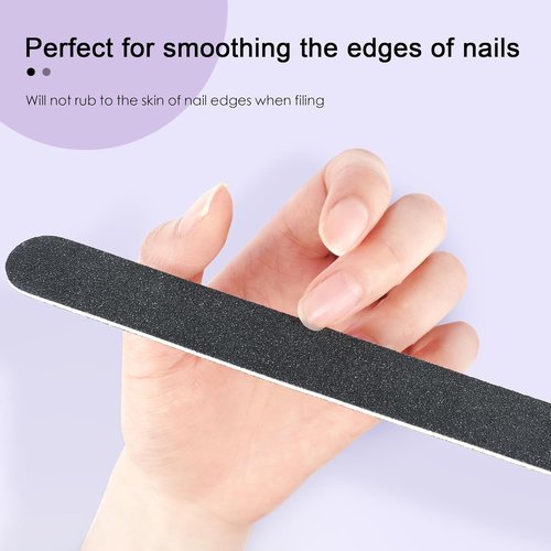 Canvalite Nail File - Large Emery Boards 100/180 Grit for Natural Nails | 50PCS Black Manicure Tool