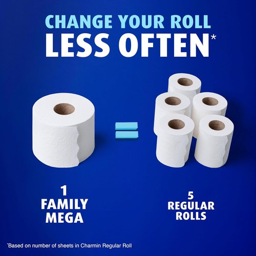 Charmin Ultra Soft Toilet Paper - Cushiony Touch, 24 Family Mega Rolls, White - 123 Regular Rolls