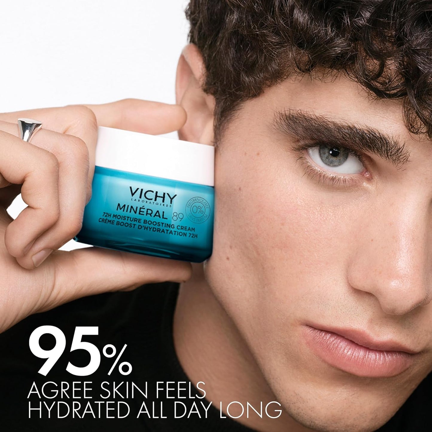 Vichy Mineral 89 Moisture Boosting Cream - Fragrance-Free Daily Face Moisturizer for All Skin Types