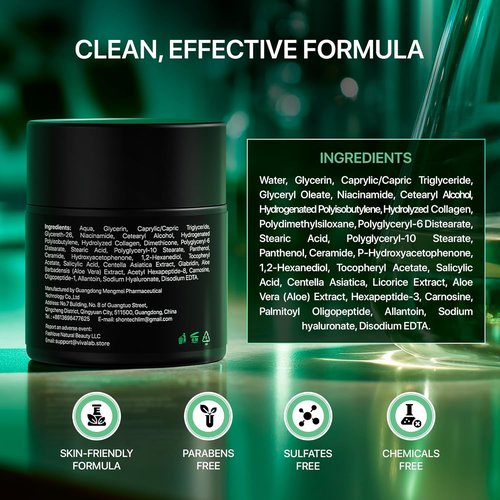 Regine Switzerland Men's Face Moisturizer - Anti-Aging Hydrating Cream with Niacinamide & Collagen | Lightweight Non-Greasy 1.85oz