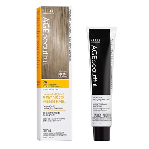 AGE Beautiful Permanent Hair Color Dye Set - 100% Gray Coverage & Anti-Aging Formula | Biotin Enriched for Thicker, Healthier Hair
