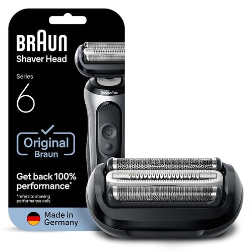 Braun Series 6 Electric Shaver Replacement Head - Sensitive SkinGuard, Easy Attachment, Compatible with Series 6 Shavers, 64B, Black