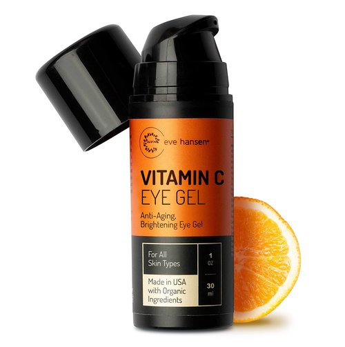 Eve Hansen Vitamin C Eye Gel Under Eye Cream for Dark Circles and Puffiness - Anti-Aging Repair Cream with Hyaluronic Acid - Rejuvenating Treatment for All Skin Types - Brightening - 1 oz