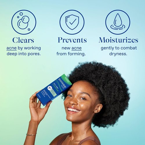 Differin Acne Face Wash - 5% Benzoyl Peroxide Daily Cleanser for Acne-Prone Skin | 4 oz