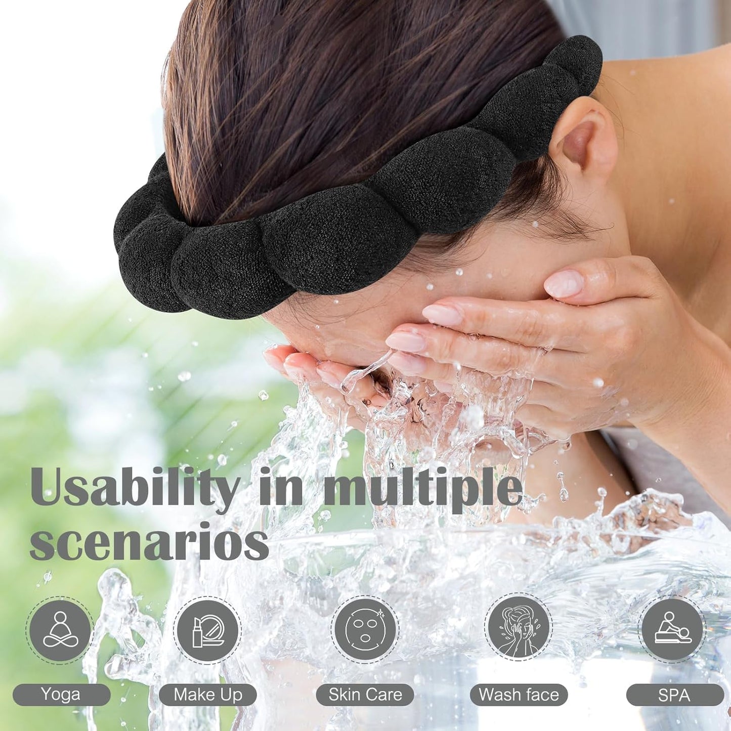 Ztomine Spa Headbands - Terry Cloth Makeup Headband Set of 2 for Face Washing & Skincare