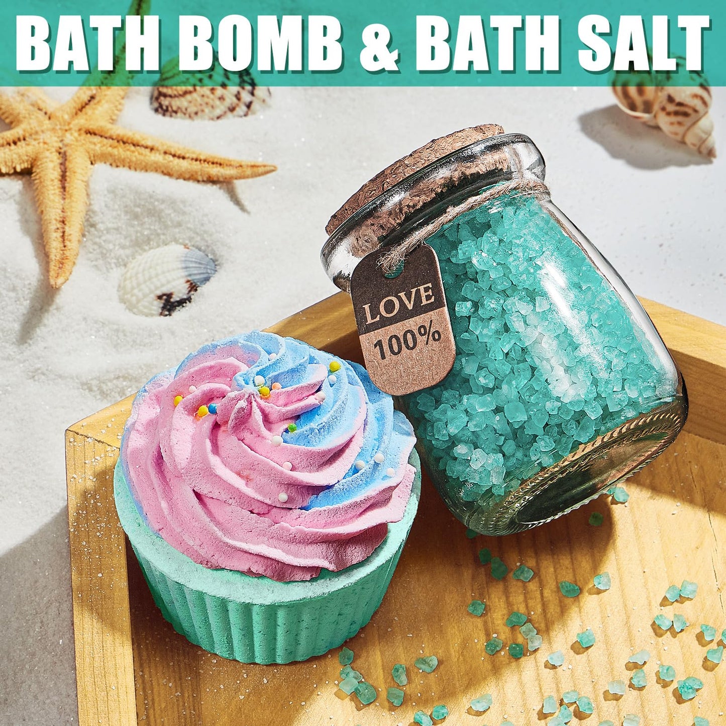 MAYICIVO 8PCS Ocean Relaxing Spa Gifts Basket Set for Women, Self Care Gifts Unique Happy Birthday Gifts Idea for Mom Her Best Friends Sister Wife Girlfriend Coworker Teacher