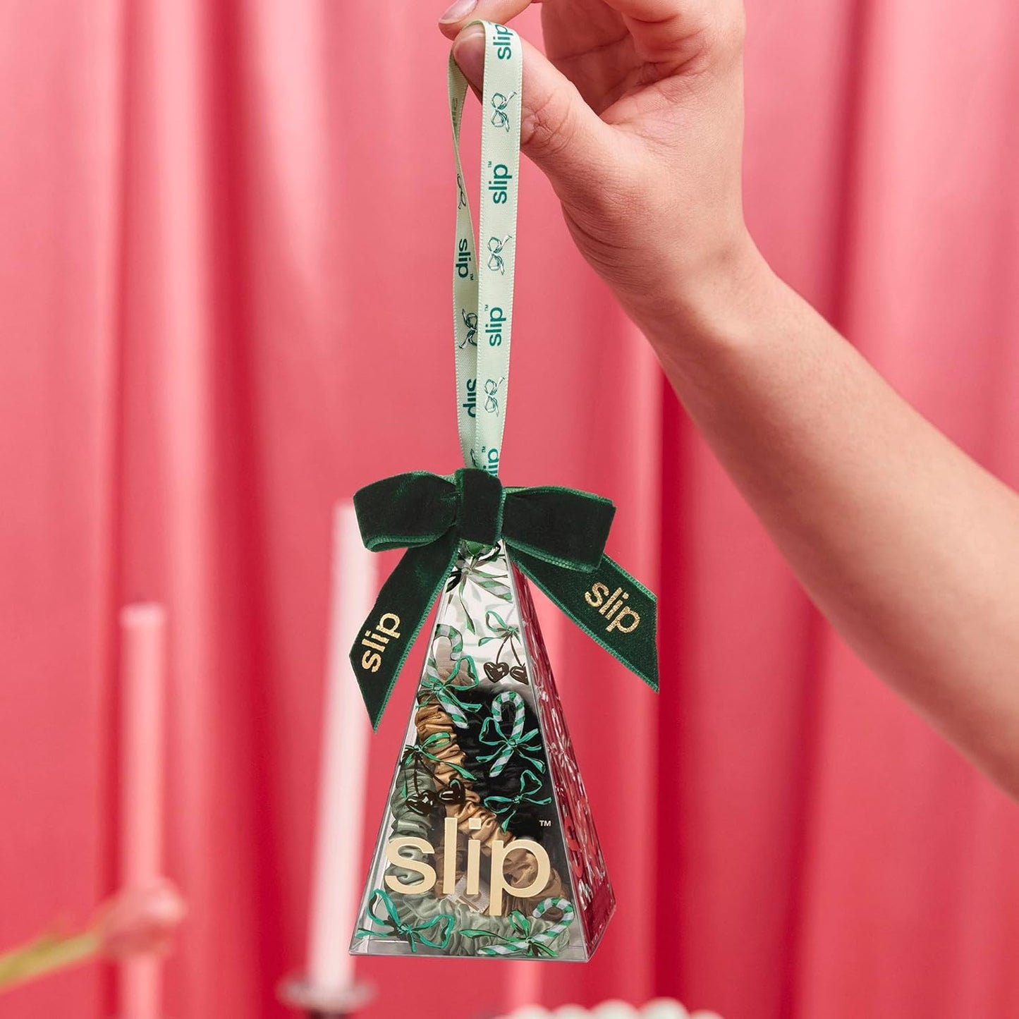 Skiennix Slip Skinny Scrunchies - Anti-Crease, Anti-Breakage Slipsilk™ Design | 4 Pure Silk Scrunchies in Sweetie Pie Packaging