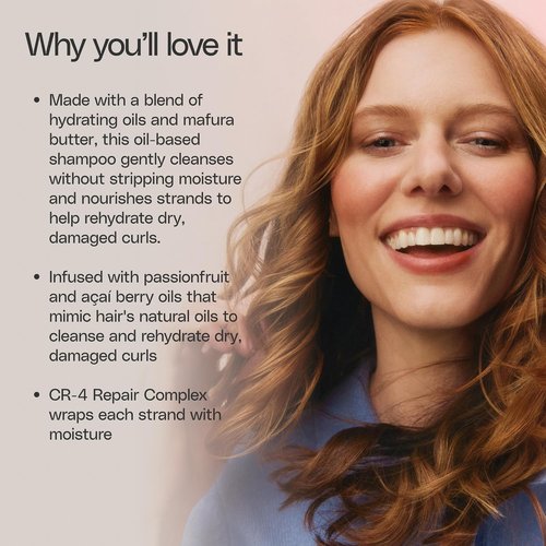 Ouidad Moisture Lock Cleansing Oil Shampoo - Nourishes & Hydrates Curly Hair, Sulfate-Free, 12 oz