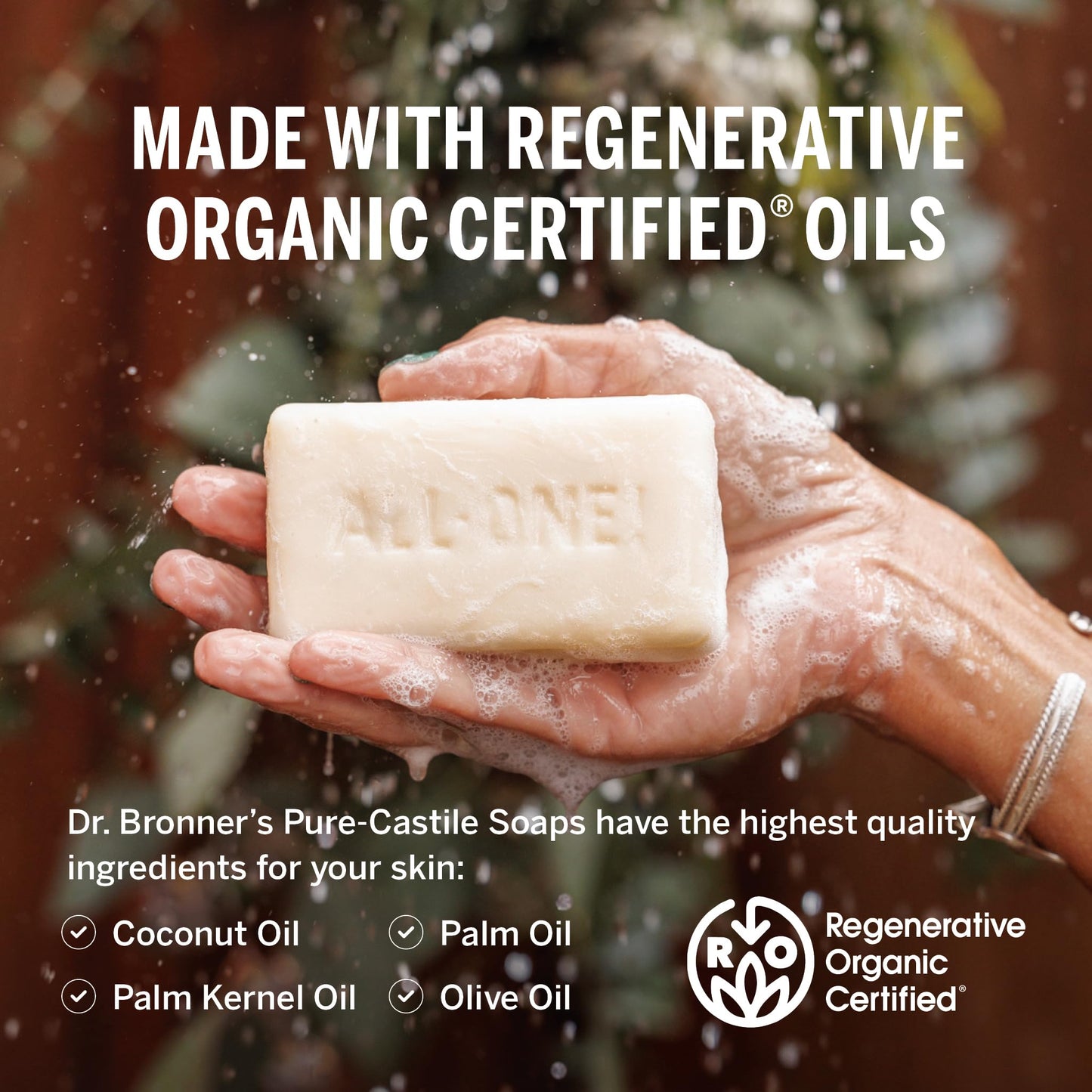 Dr. Bronner's Pure-Castile Bar Soap - Made with Regenerative Certified Organic Oils - For Face, Body, Hair- Gentle on Sensitive Skin Soap Bar for Men & Women Lavender, 2 pack, 10oz
