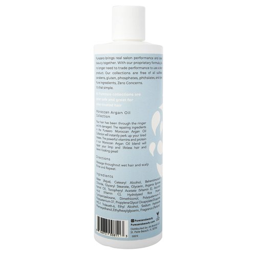 Purezero Moroccan Argan Oil Shampoo & Conditioner set - Repair Damaged Hair - Fight Dandruff & Frizz - Zero Sulfates, Parabens, Dyes, Gluten - 100% Vegan & Cruelty Free - Great For Color Treated Hair