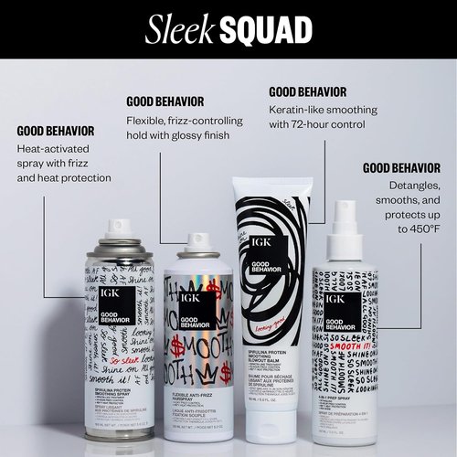 IGK Good Behavior Holiday 2025 Gift Set - Flexible Hairspray, Smoothing Spray & 4-in-1 Prep Spray | Anti-Frizz & Heat Protection for All Hair Types