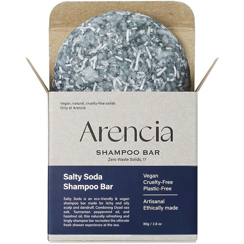 ARENCIA Salty Soda Shampoo Bar - Natural Cleansing & Nourishing Formula | Eco-Friendly & Travel Size