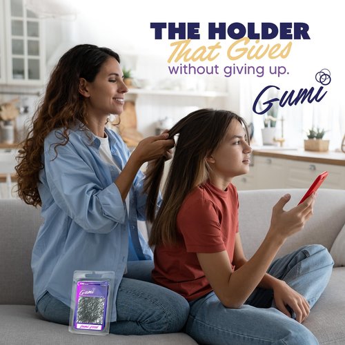 Gumi good Hair Elastics - Ouchless No Damage Elastic Hair Bands (Black - Small)