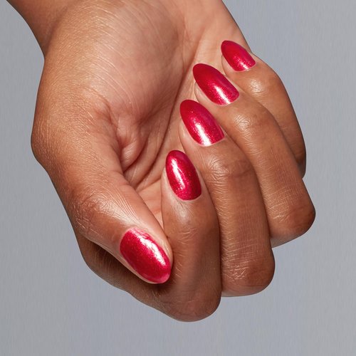 OPI Nail Lacquer Kiss My Aries | Opaque Bright Red Shimmer Chip Resistant Nail Polish | Big Zodiac Energy Collection