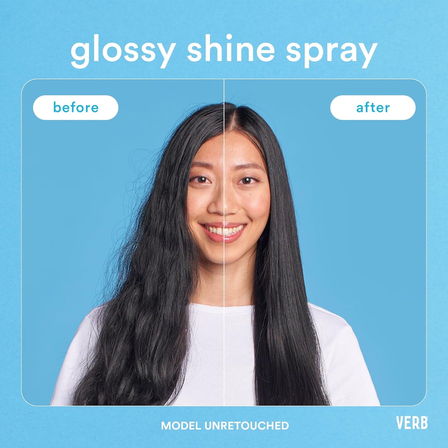 VERB Glossy Shine Spray - Moisturizing Heat Protection for High Shine Styling - Vegan & Paraben-Free