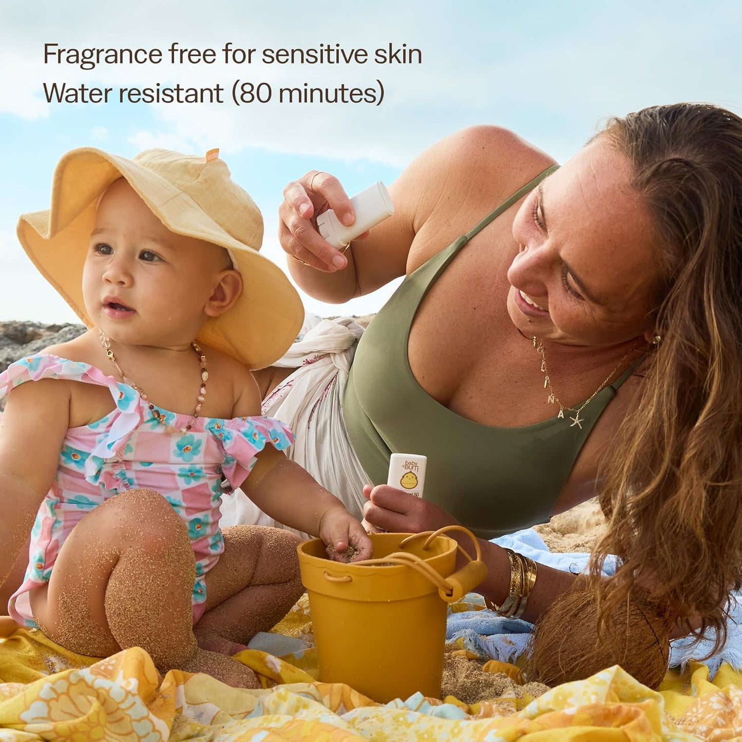 Sun Bum Baby Bum Mineral SPF 50 Sunscreen Stick - Unscented UVA/UVB Protection for Sensitive Skin - Travel Size 0.45 Oz
