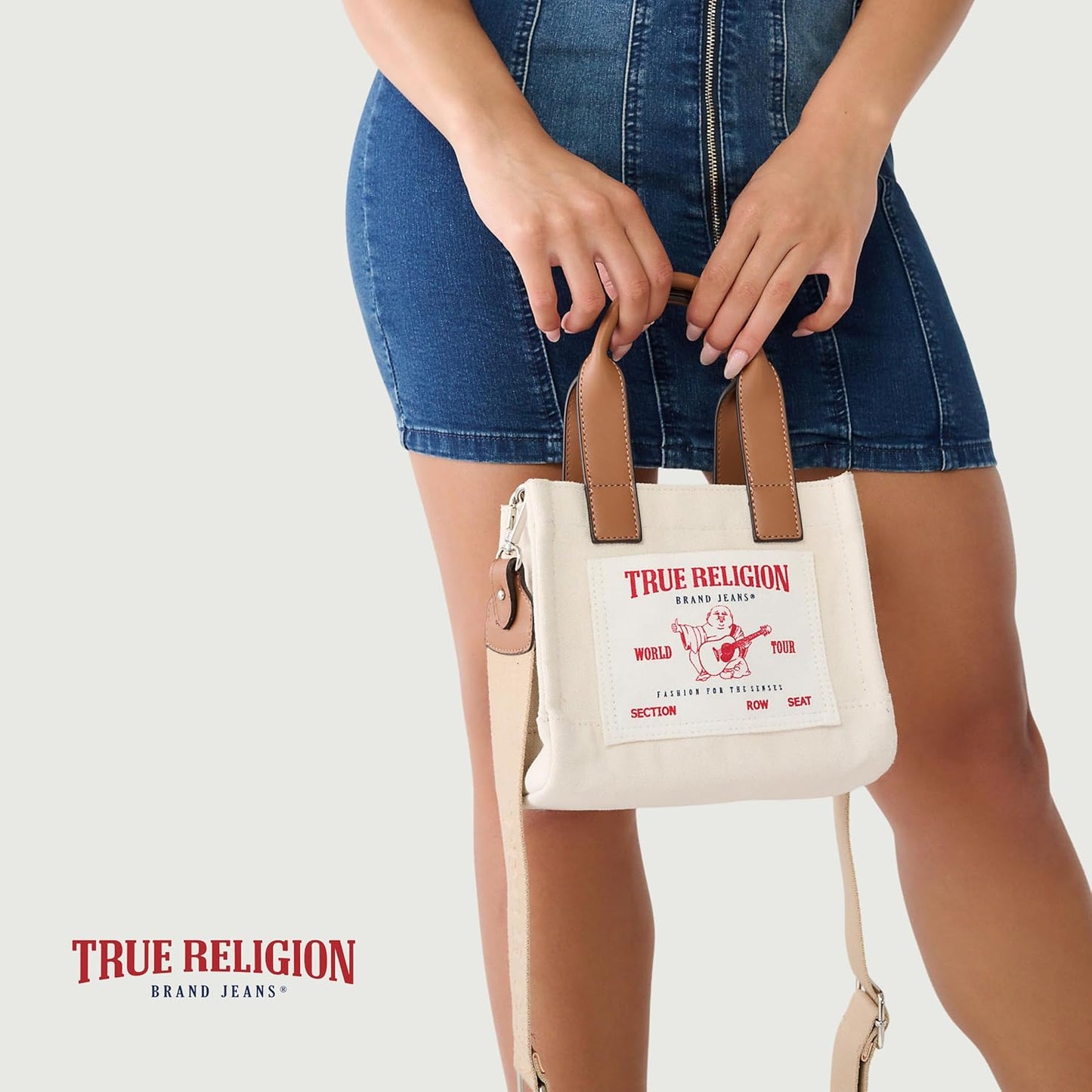 True Religion Tote Bag - Women's Mini Travel Shoulder Bag with Adjustable Strap | Versatile & Stylish