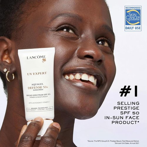 Lancôme UV Expert Defense SPF 50+ Primer & Moisturizer - 3-in-1 Hydrating Sunscreen | Lightweight, Non-Greasy Aquagel