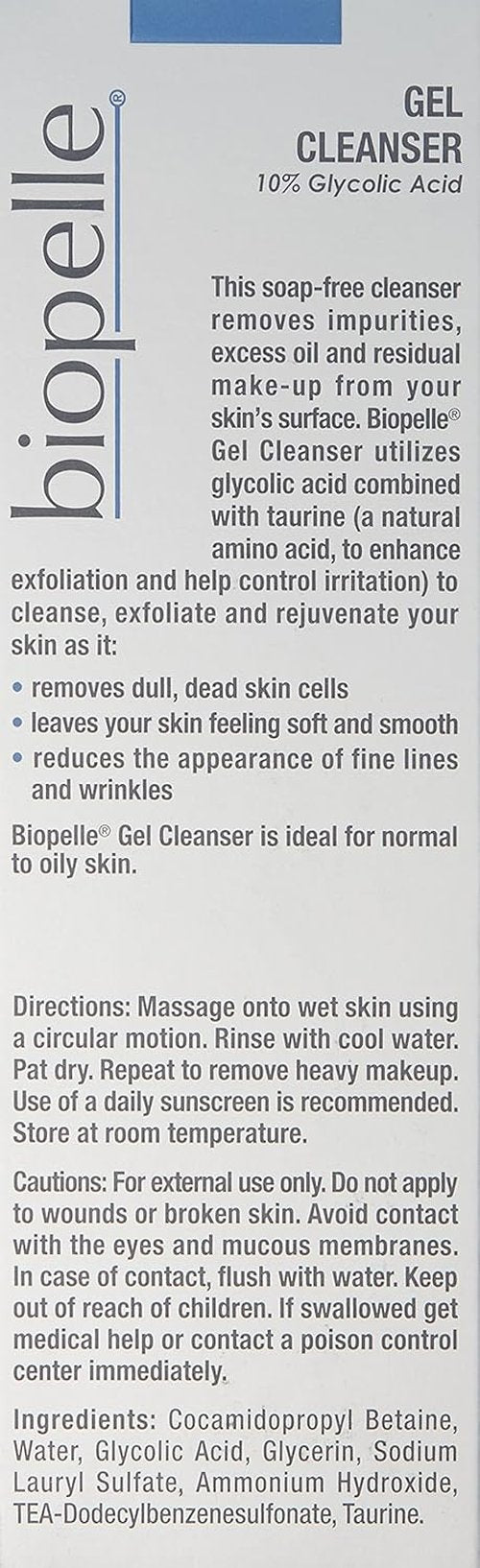 Biopelle 10% Glycolic Acid Exfoliating Gel Cleanser - Deep Clean & Revitalize | 6 Fl Oz