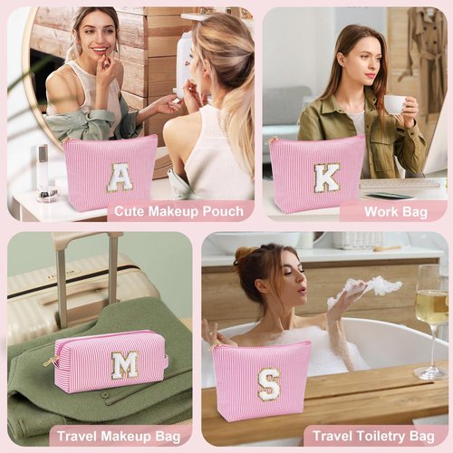 YOOLIFE Birthday Gifts for Girls, Mothers Day Gifts | Makeup Bag Cosmetic Bag Birthday Gifts for Girls Teacher Gifts Birthday Gifts for 3 4 5 6 7 8 9 10 11 12 13 Year Old Girls Pink J