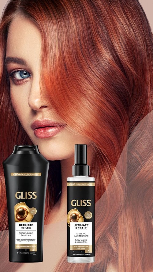 Gliss Ultimate Repair Shampoo and Conditioner Spray 6.76 fl oz 2pc set