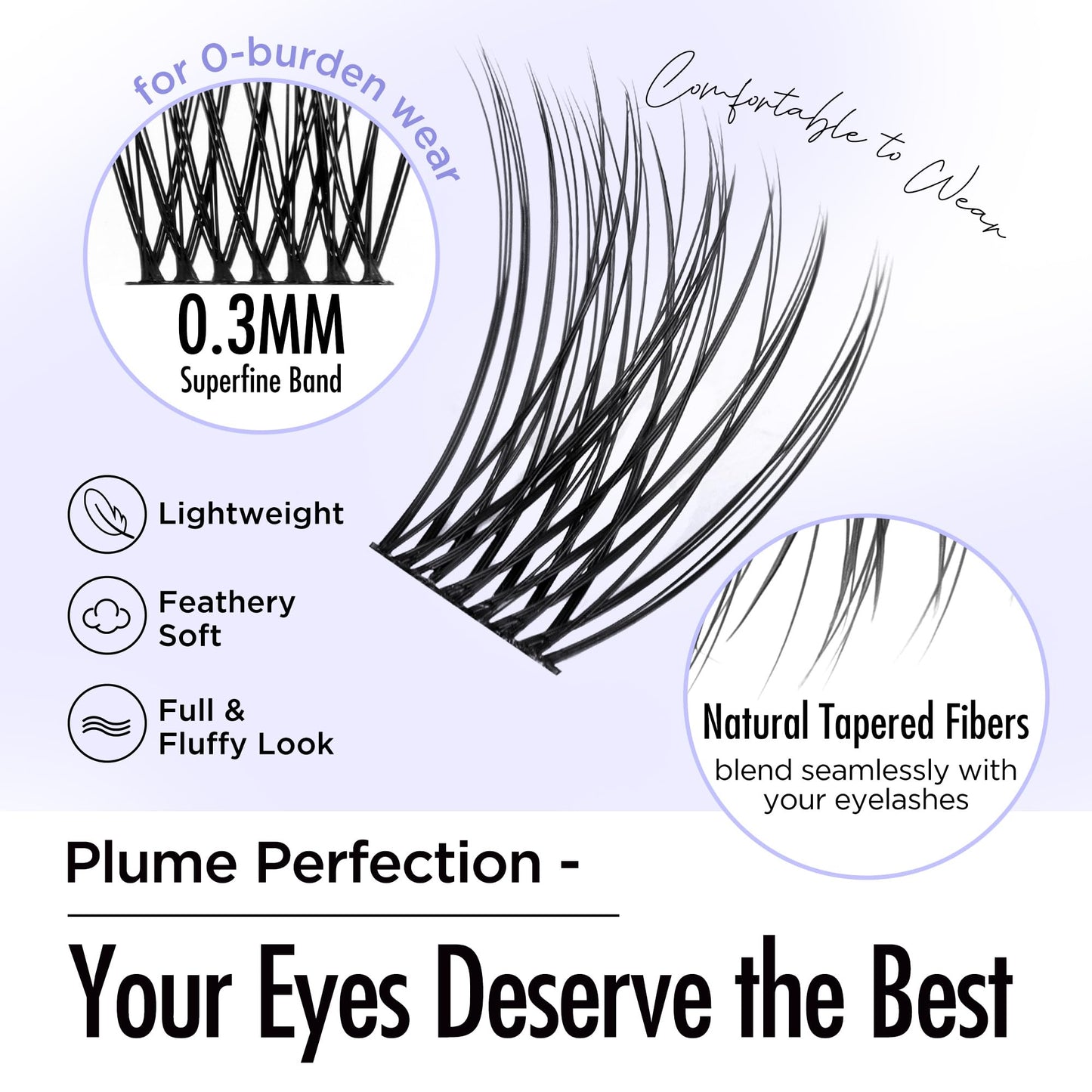 BEYELIAN Lash Clusters, 336 Pcs Individual Cluster Lashes, 10-16mm C Curl DIY Eyelash Extension Super Thin Band Resuable Soft Glue Bonded Lash Extensions (Style3 0.07 Mix Black Band)