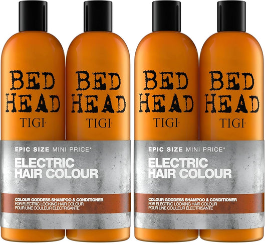 TIGI Bed Head Colour Goddess Shampoo & Conditioner Set - Color Protectant Hair Care Duo, 25.35 fl oz (Pack of 4)