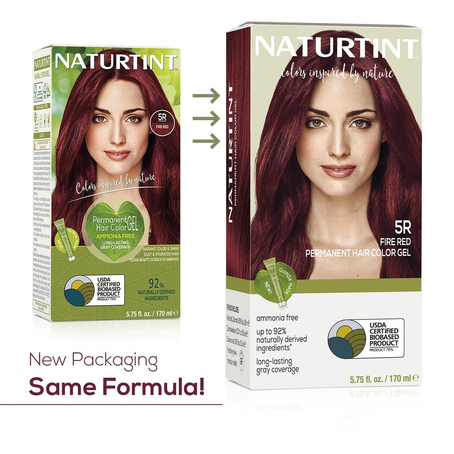 Naturtint 5R Fire Red Permanent Hair Color (Pack of 1), Ammonia Free, Vegan, Cruelty Free, up to 100% Gray Coverage, Long Lasting Results (Packaging may vary)