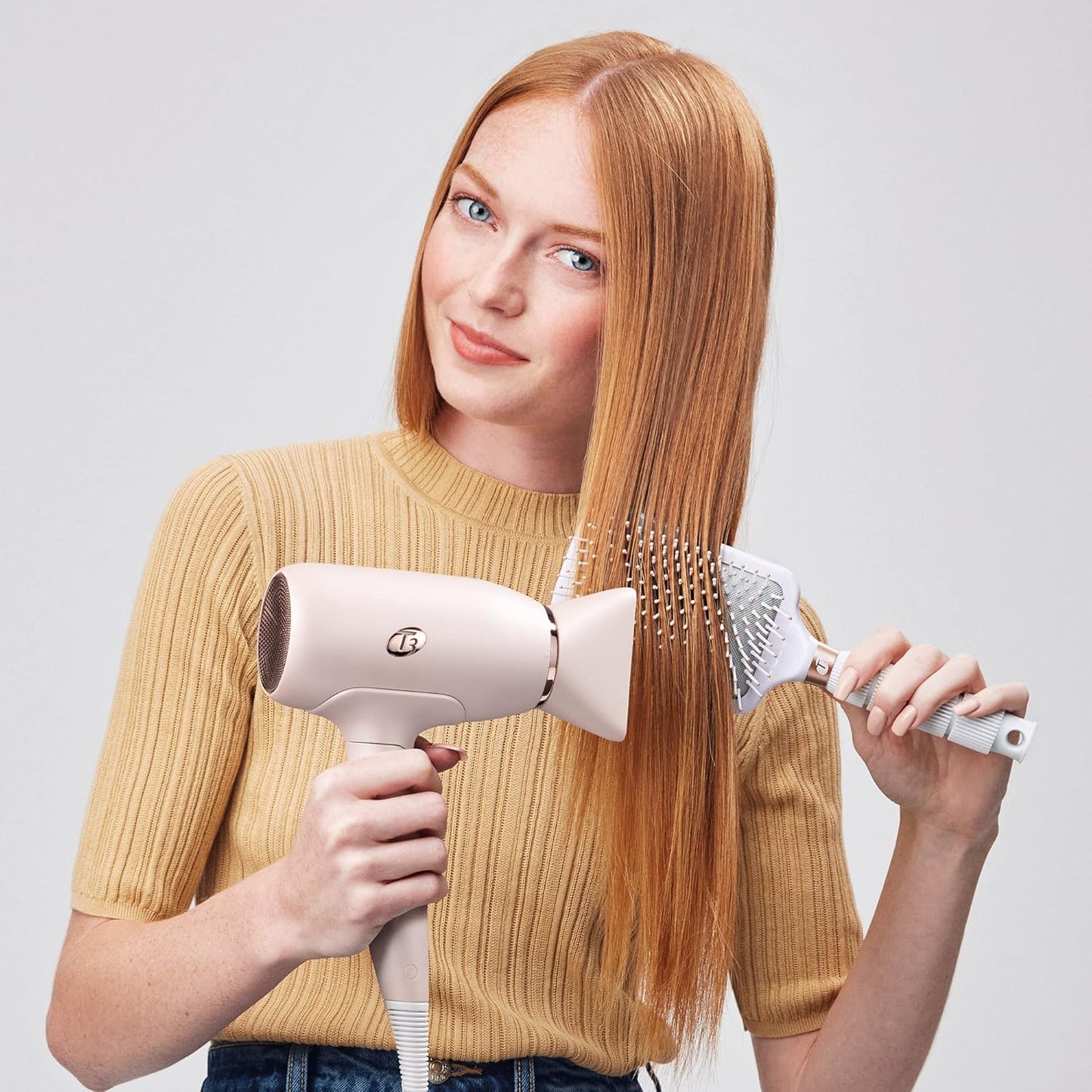 T3 Afar Lightweight Travel Hair Dryer - Auto Dual Voltage, Folding Handle, Fast Drying, Ergonomic Design