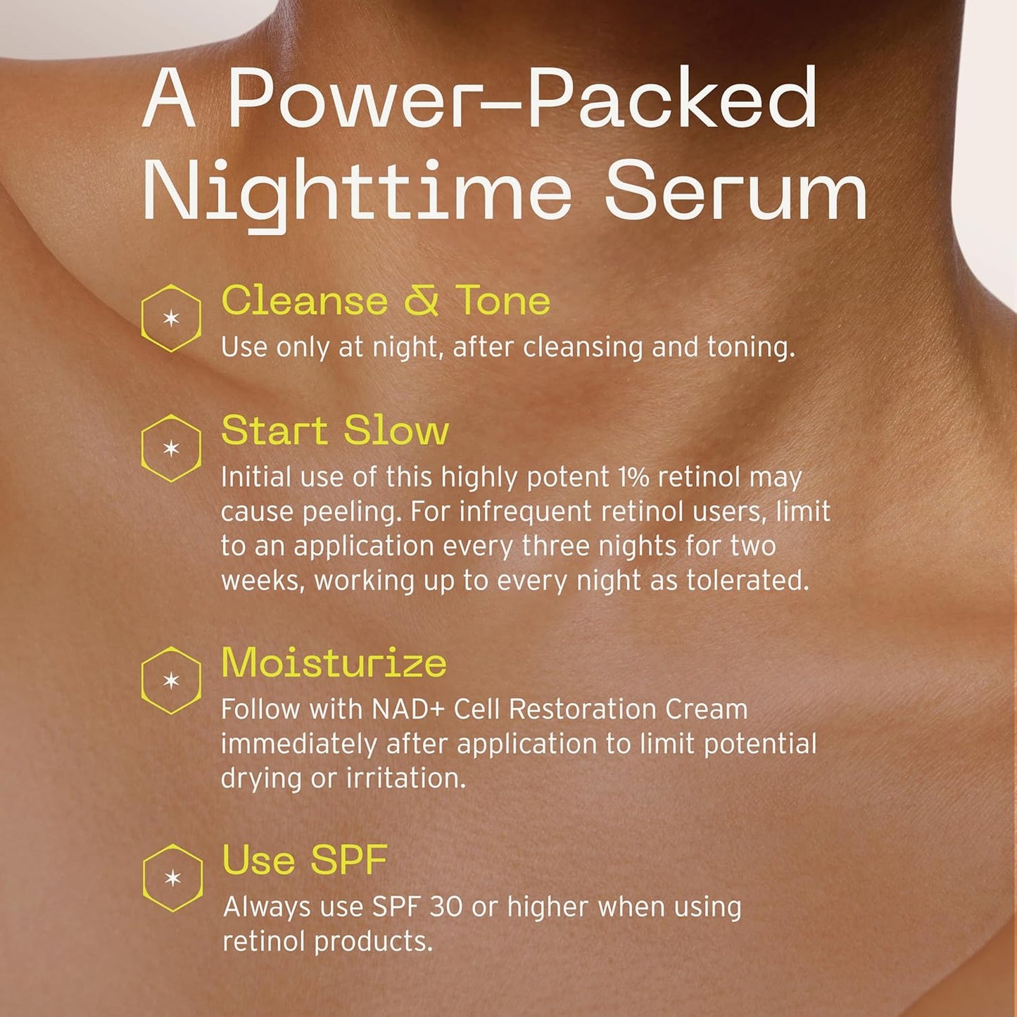 Skiennix 1% Retinol Peptide Boosting Serum - Reduces Wrinkles & Discoloration - 30ml with Collagen Peptides