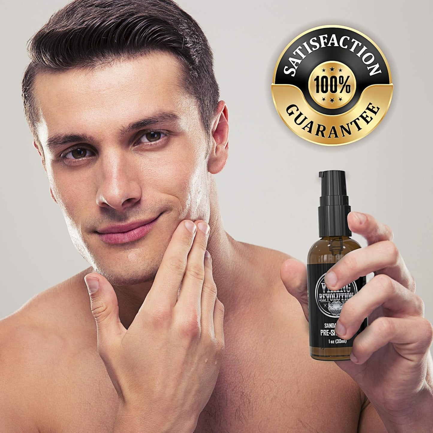 Viking Revolution Pre-Shave Oil for Men - Sandalwood Scent for Smooth, Irritation-Free Shave | 1 Fl Oz