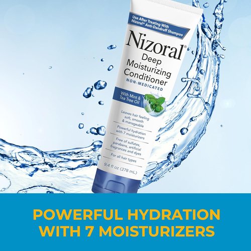 Nizoral Deep Moisturizing Conditioner - Anti-Dandruff Formula with Mint & Tea Tree Oil | 9.4 oz, Sulfate-Free