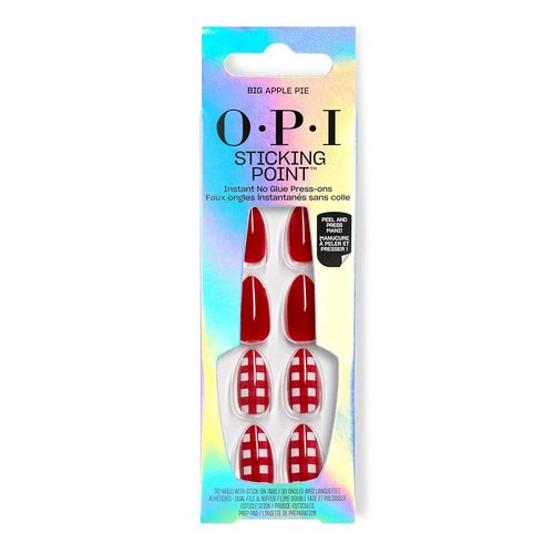 OPI Sticking Point - Instant No Glue Press On Nails | 30 Count with Adhesive Tabs | Short Round, Almond & Squoval Shapes