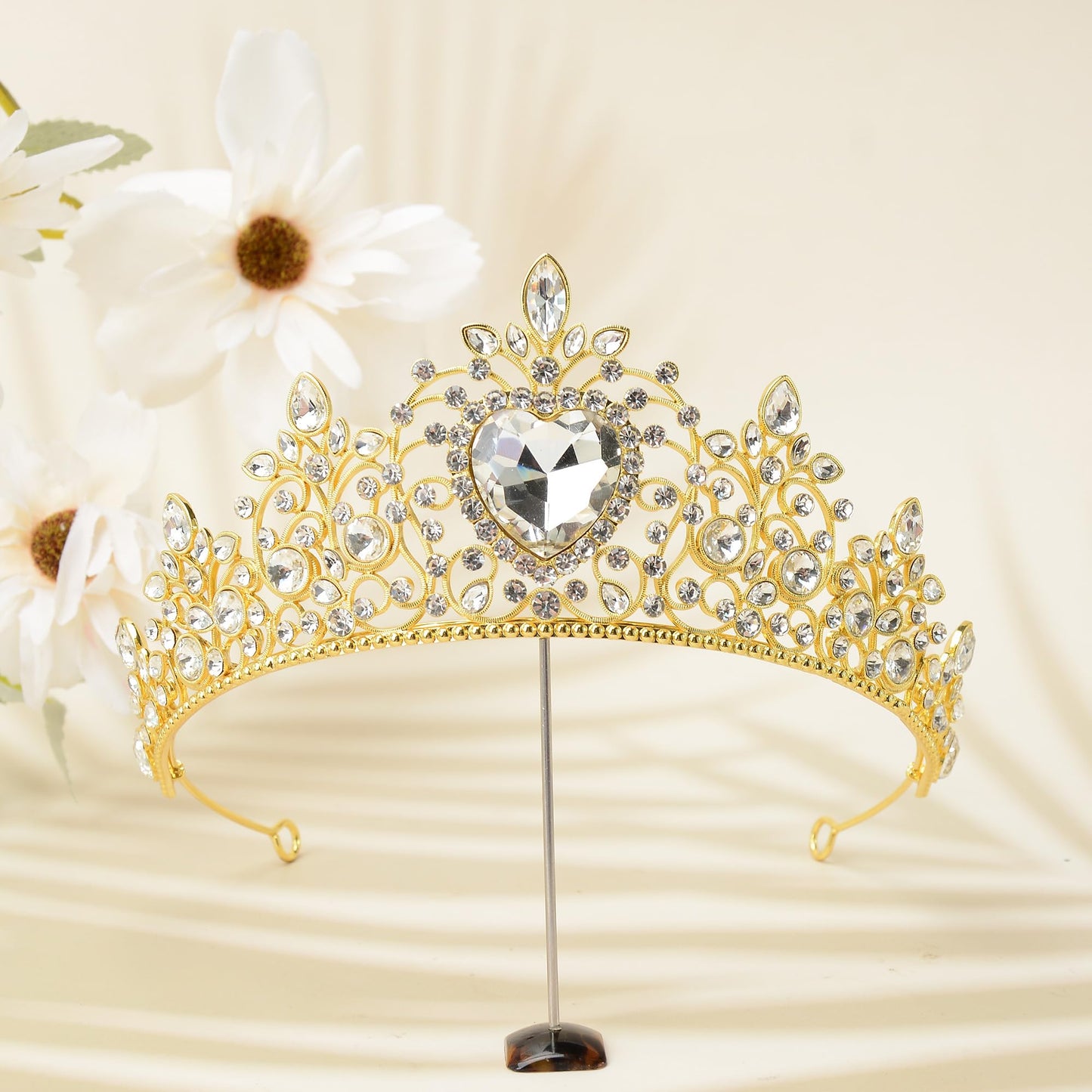 S SNUOY Tiaras and Crowns for Women Crystal Queen Crowns Rhinestone Princess Tiaras Hair Accessories for Bridal Birthday Prom Party - April Birthstone