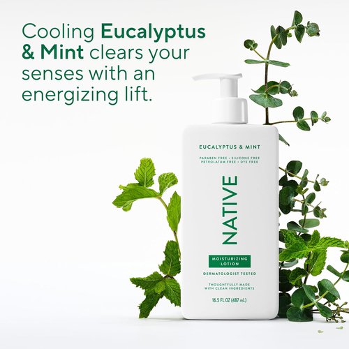 Native Body Lotion - Eucalyptus & Mint | 48-Hour Hydration for Dry, Sensitive Skin - 16.5 fl oz