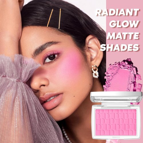 Pink Blush | Matte Powder Blush for Cheeks with Brush - Silky, Lightweight Formula, 001#