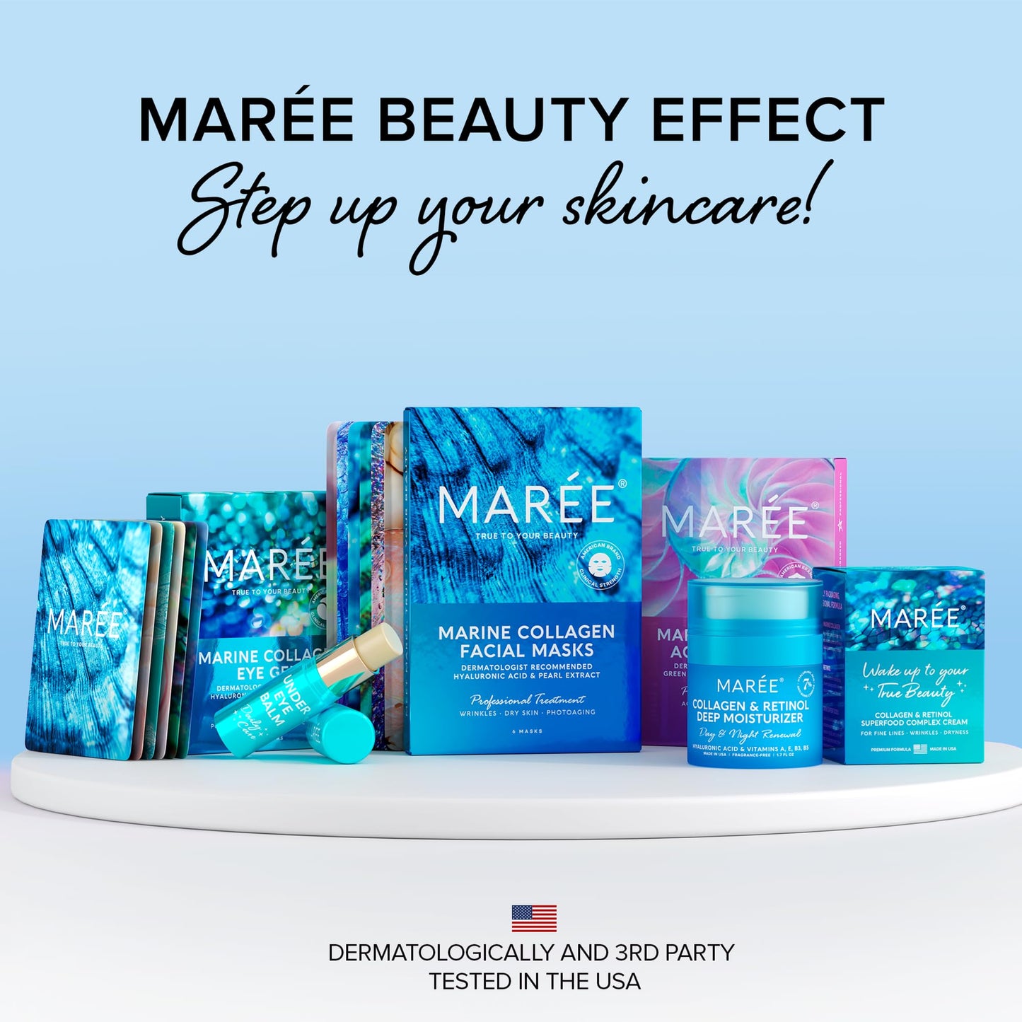 MAREE Eye Gels - Under Eye Patches for Puffy Eyes and Dark Circles with Natural Marine Collagen & Hyaluronic Acid - Anti-Aging Masks for Face to Soothe Puffiness - Undereye Mask Patches