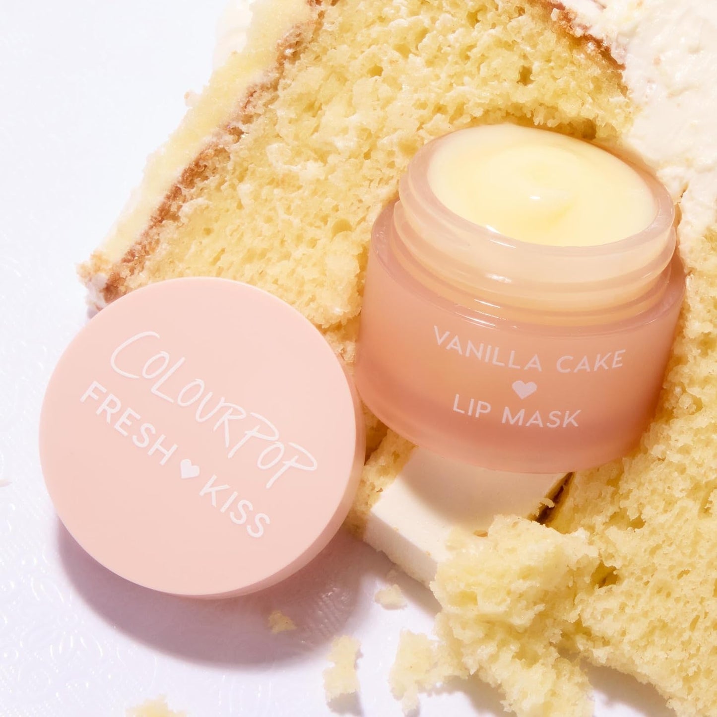 ColourPop Fresh Kiss Lip Mask - Leave-On Moisturizer & Overnight Treatment - Replenishes Dry Lips with Shea Butter & Vitamin E - Vanilla Cake (0.28 oz)