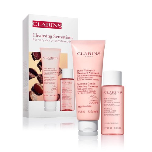 Clarins Soothing Gentle Foaming Cleanser - Cleanses & Balances | Organic Chamomile & Shea Butter | Soap-Free, SLS-Free for Sensitive Skin
