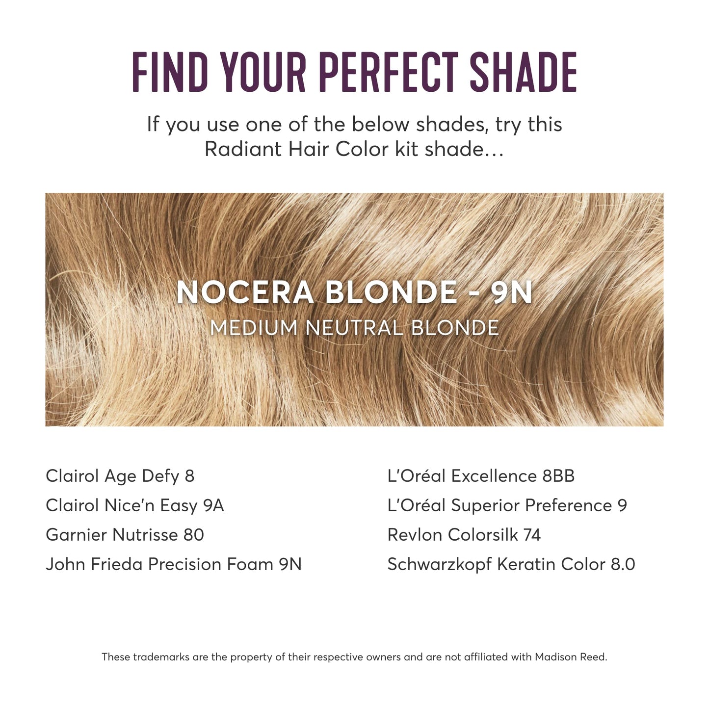 Madison Reed Radiant Hair Color Kit, Medium Neutral Blonde for Superior Gray Coverage, Ammonia-Free, 9N Nocera Blonde, Permanent Hair Dye, Pack of 1