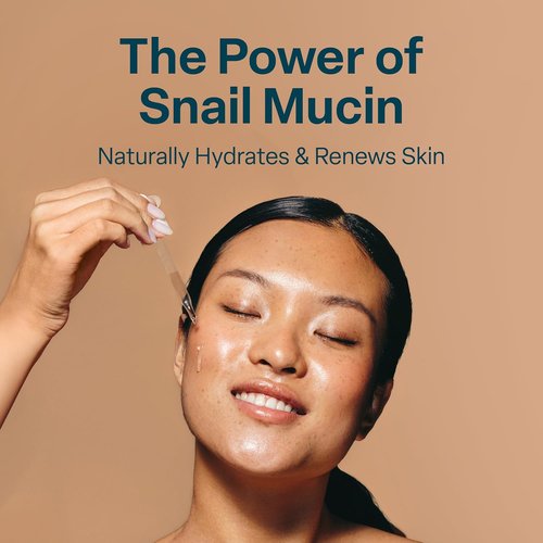 QRxLabs Snail Mucin Serum - Hydrating, Plumping & Brightening with Collagen - 2 oz for Radiant Skin