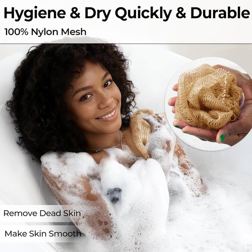African Net Sponge | Authentic Exfoliating Body Scrubber - 3 Pieces for Shower & Bath Essentials