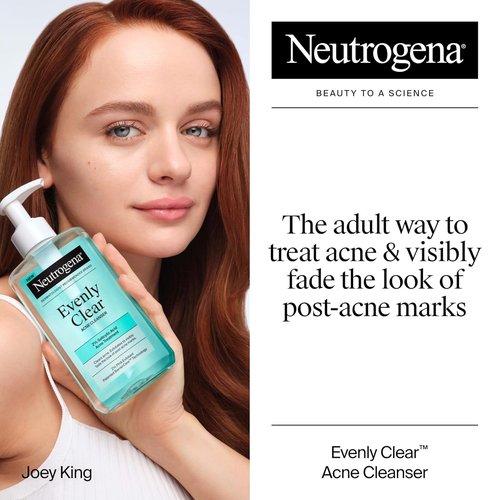 Neutrogena Evenly Clear Acne Cleanser - Gentle Foaming Face Wash with 2% Salicylic Acid & PHA | 9.1 fl. oz