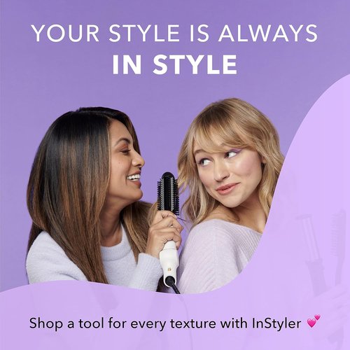 InStyler CURATION Ceramic Hair Straightening Flat Iron - Sleek White Design for Effortless Styling