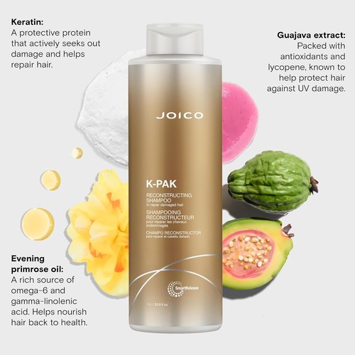 Joico K-PAK Daily Reconstructing Shampoo - Repair Damaged Hair & Prevent Breakage | Boost Shine with Keratin & Guajava Extract