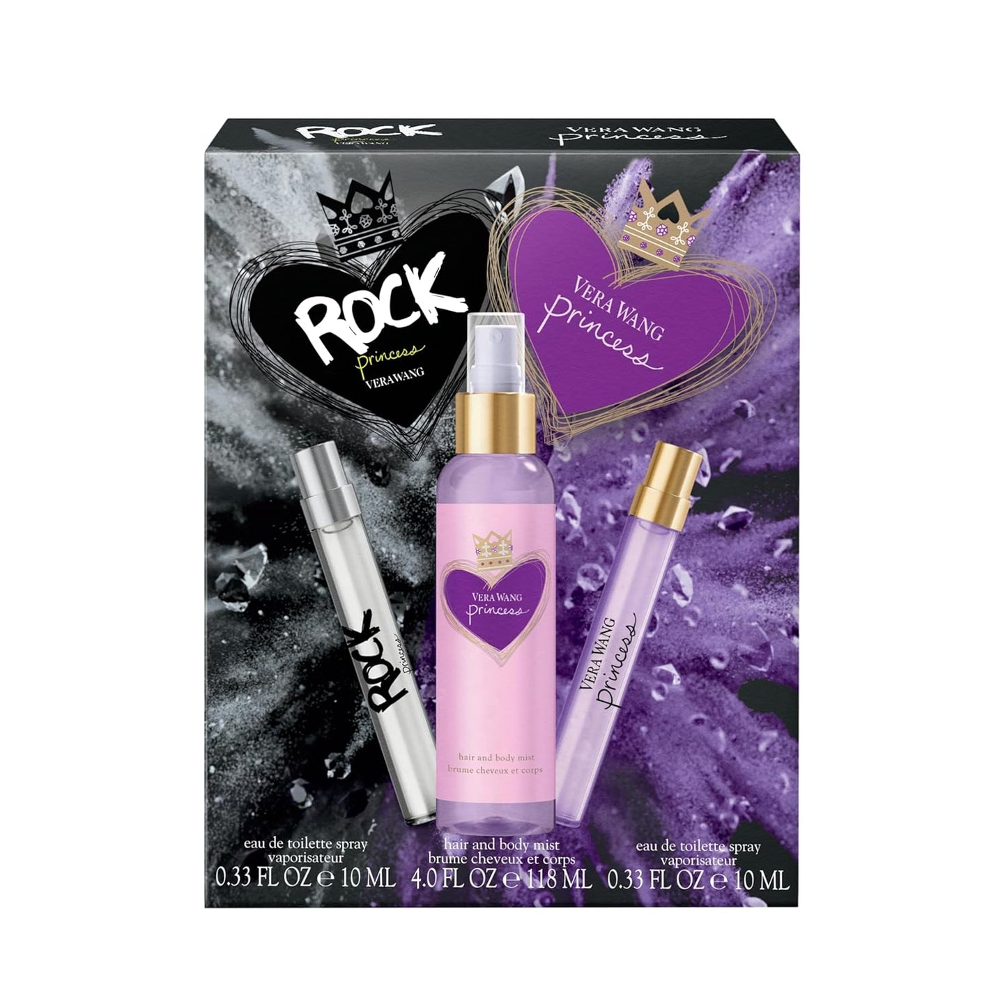 Vera Wang Princess | Rock Princess Body Mist & Eau de Toilette Spray Gift Set - Long Lasting Women's Fragrance, Notes of Peach, Jasmine & Vanilla