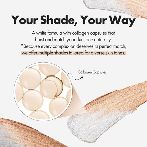 ELROEL Blanc Cover Cream Stick V White - Color-Changing Foundation with Volufiline - Medium to Full Coverage, Dewy Finish - Dual-Ended with Brush (204 Tan)