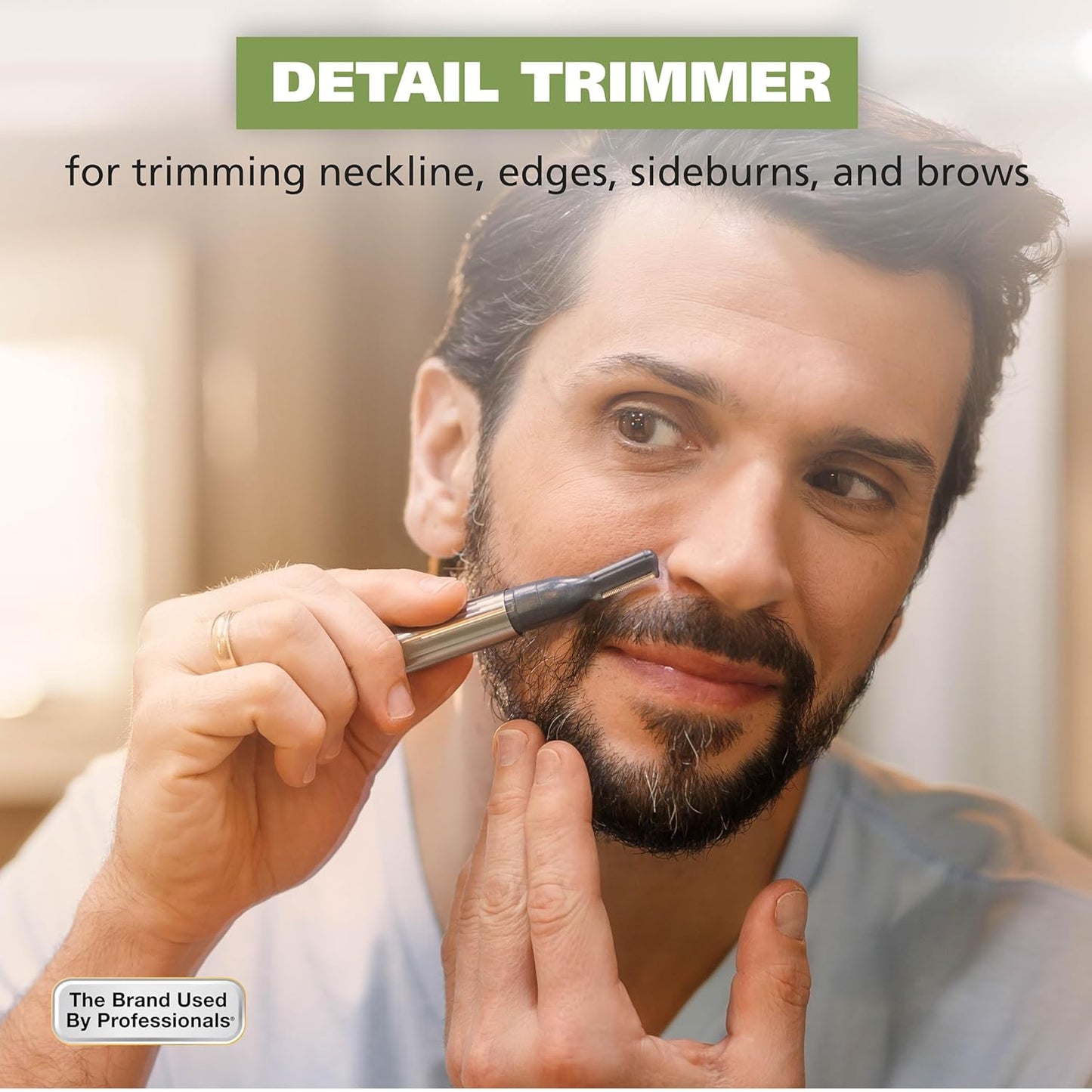 Wahl Micro Groomsman Trimmer - Hygienic Grooming with Rinseable Heads for Eyebrows, Nose & Ears - 05640-600